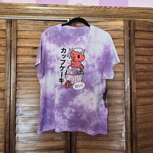 tokidoki XL lavender tie-dye unicorn strawberry cupcake t-shirt NWT